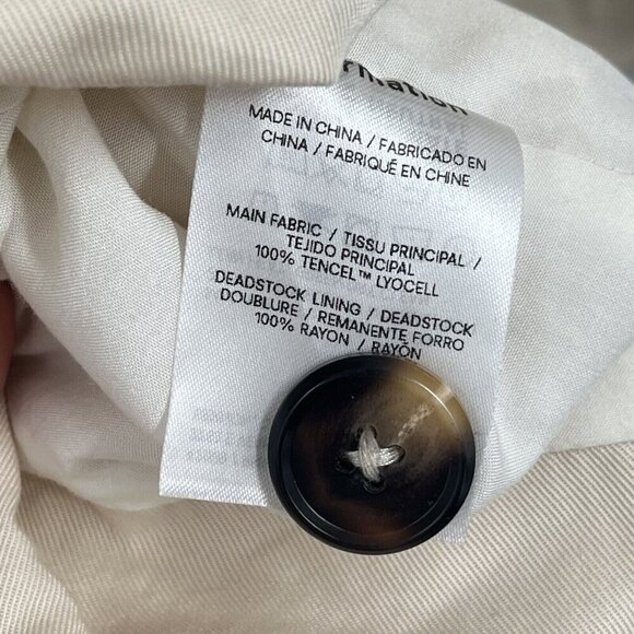 Reformation Oversized Long Line Blazer Creme Color One Button Tencel Sz S - Picture 5 of 5